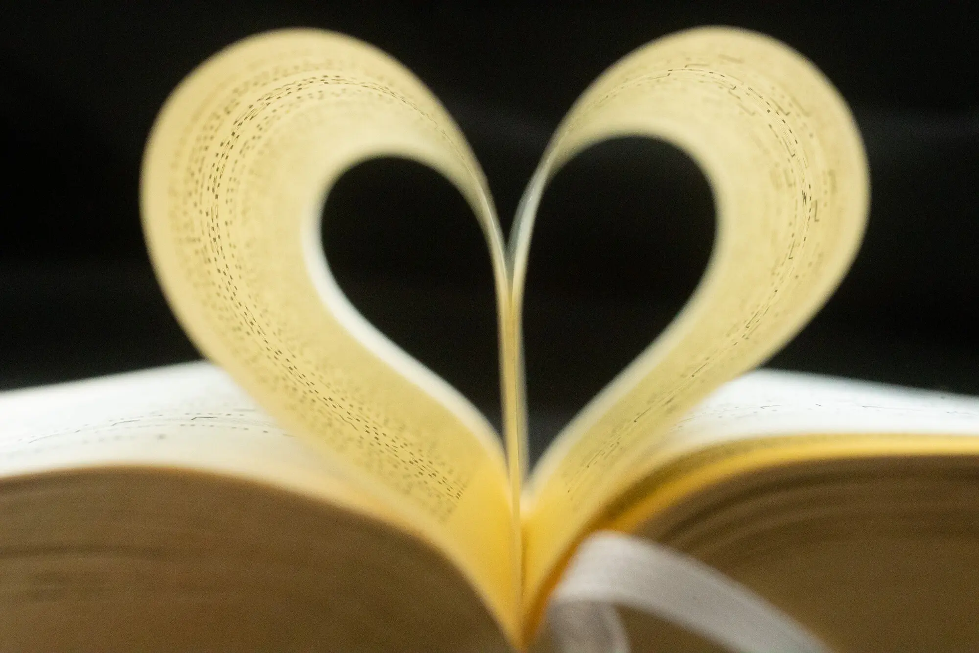Herz, das aus Buchseiten geformt ist